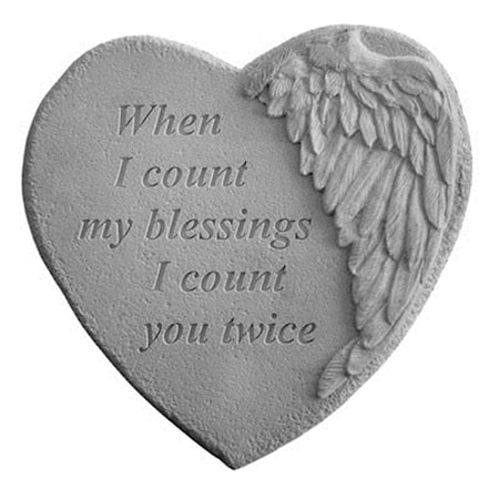 Kay Berry Winged Heart Memorial Stone - When I Count. KA313395